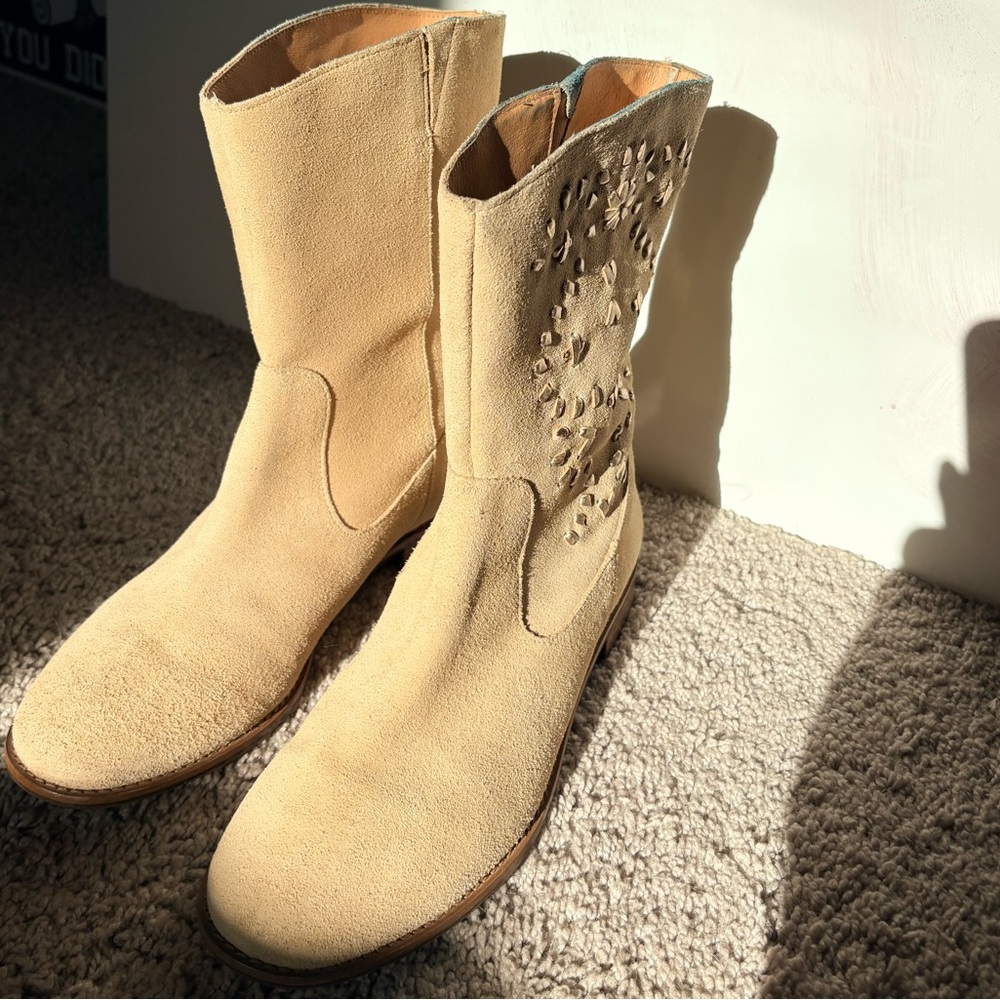 Jack Rogers Tan Suede Heeled Boots